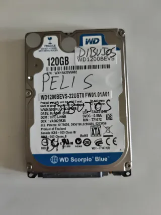 Disco Duro WD 120GB Scorpio Blue