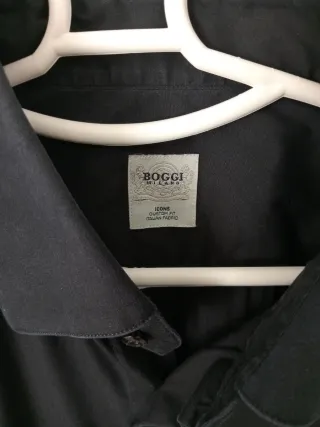 Camisa BOSS Hombre Manga Larga Negra Formal