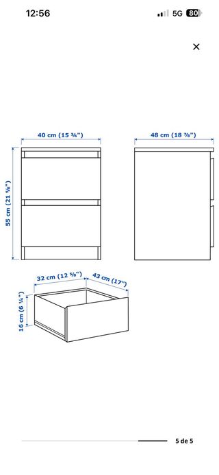 2 Mesitas de noche Ikea blancas