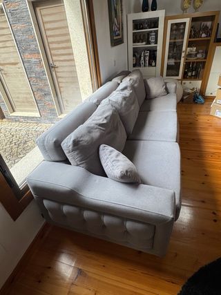 Sofá gris extensible