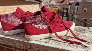 Zapatillas altas rojas tipo Vans