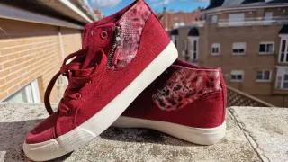 Zapatillas altas rojas tipo Vans