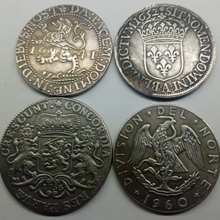 4 MONEDAS ANTIGUAS DE COLECCIÓN VARIADAS