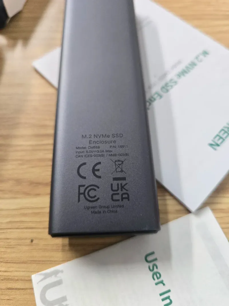 UGREEN Carcasa M.2 NVMe PCIe USB C 3.2 afbeelding 3