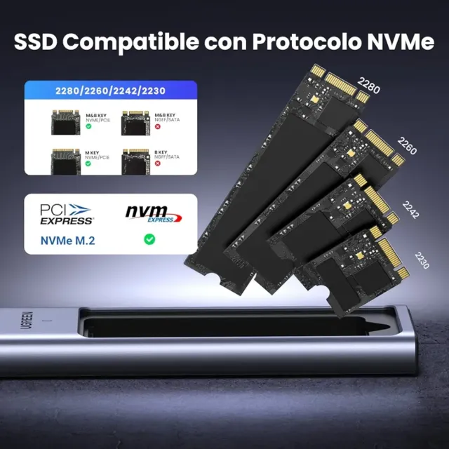 UGREEN Carcasa M.2 NVMe PCIe USB C 3.2