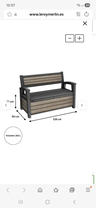 Banco baúl resina exterior