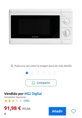 Microondas Aspes Blanco nuevo a estrenar