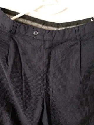 Pantalón rayas verticales hombre azul