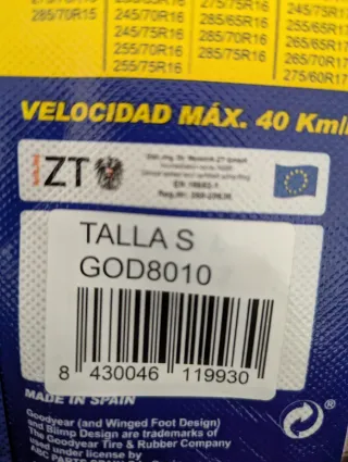 Cadenas Nieve Textiles Goodyear Talla S