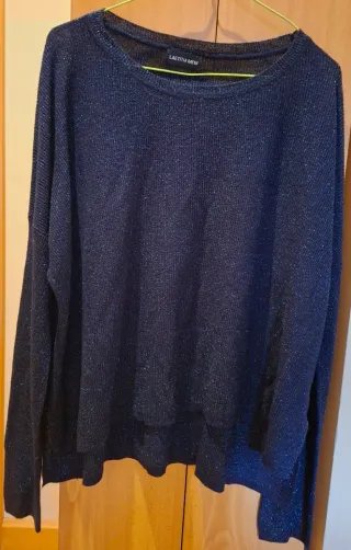 Jersey brillante azul talla única oversize