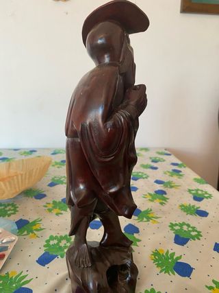 Figura Vintage Madera Ebano China