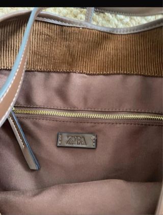 Bolso Zara Marrón Pana