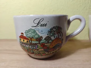 TAZAS XL VINTAGE CERÁMICA (Set 2) PARA ÉL Y ELLA..