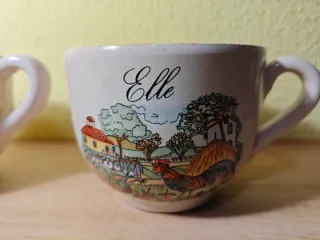 TAZAS XL VINTAGE CERÁMICA (Set 2) PARA ÉL Y ELLA..