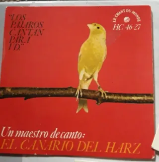 Lote 3 vinilos y 1 libro de Canarios