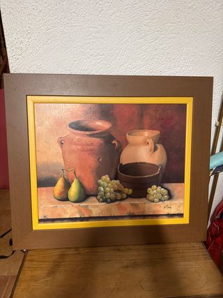 Quadro Natura Morta Terra e Legno