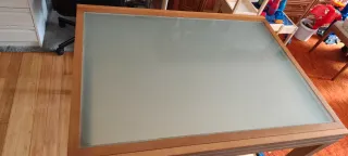 Mesa extensible cristal y madera