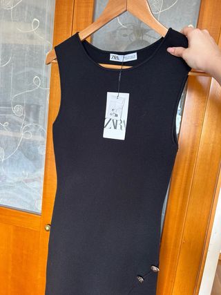 Vestido Negro Zara Talla S