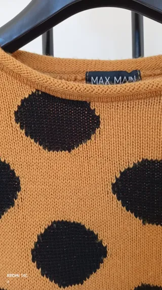 Maglioncino senape e nero pois