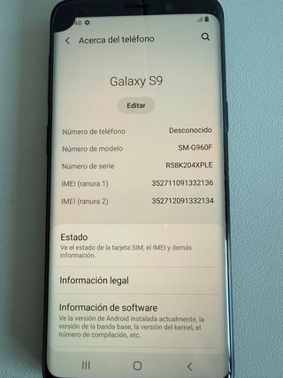 Samsung Galaxy S9 Negro