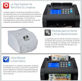 Contadora de billetes Zzap detector falsificacione