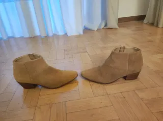 Botín ante marrón tacón bajo