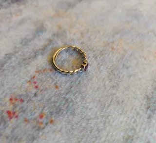 Anillo de  Plata de  Ley 925 ,Corazón Rosa intenso