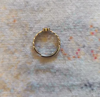 Anillo de  Plata de  Ley 925 ,Corazón Rosa intenso