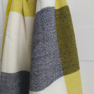 Bufanda grande cuadros amarillo y gris