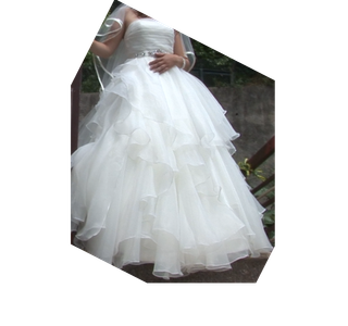 Vestido de noiva com véu