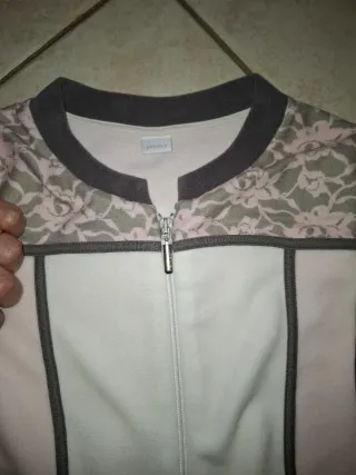 Maglia pile grigia e rosa taglia L