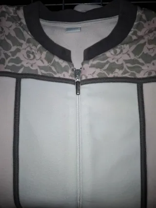 Maglia pile grigia e rosa taglia L