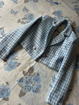 Americana Tweed Azul y Blanco