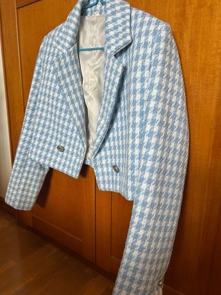 Americana Tweed Azul y Blanco