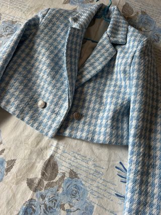 Americana Tweed Azul y Blanco