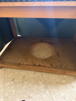 Mesa camilla cristal hueco brasero