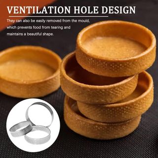 12 Moldes Tartaletas 8cm Inoxidable Perforados