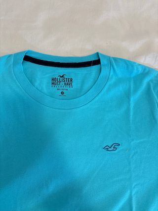 Lote 3 Camisetas Hollister Azul, Gris, Turquesa