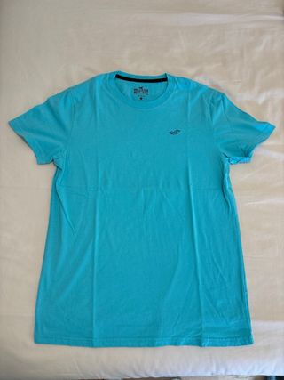 Lote 3 Camisetas Hollister Azul, Gris, Turquesa