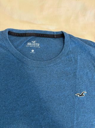 Lote 3 Camisetas Hollister Azul, Gris, Turquesa