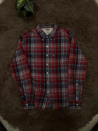 Camisa Levi's Slim Fit Tartán Roja Talla S