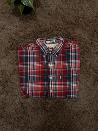 Camisa Levi's Slim Fit Tartán Roja Talla S