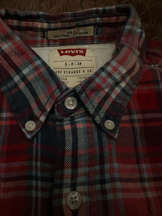 Camisa Levi's Slim Fit Tartán Roja Talla S