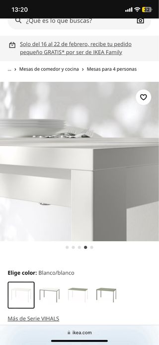 Mesa comedor blanca aluminio IKEA, incluye cristal