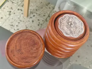 Juego 3 Cajas Madera Noble Tapa Metal