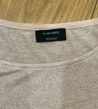 Vestido rosa claro manga larga