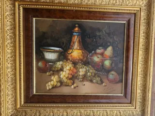 Cuadro bodegón frutas y jarrón