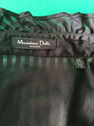 Blusa Massimo Dutti Nera con Volant e Fiocco