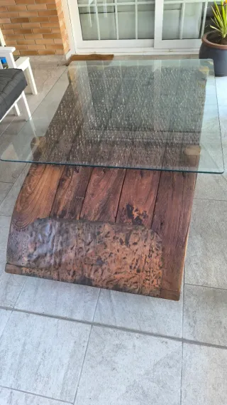 Mesa rústica de centro Trillo madera,