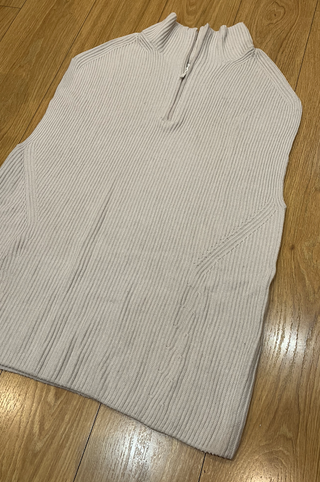 Chaleco vestido de punto beige con cremallera H&M